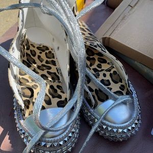 Leopard print bling sneakers new in box
